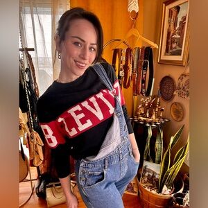 Levi’s - Men’s Vintage Style Size Small Crewneck Knit Sweater, Black, White, Red